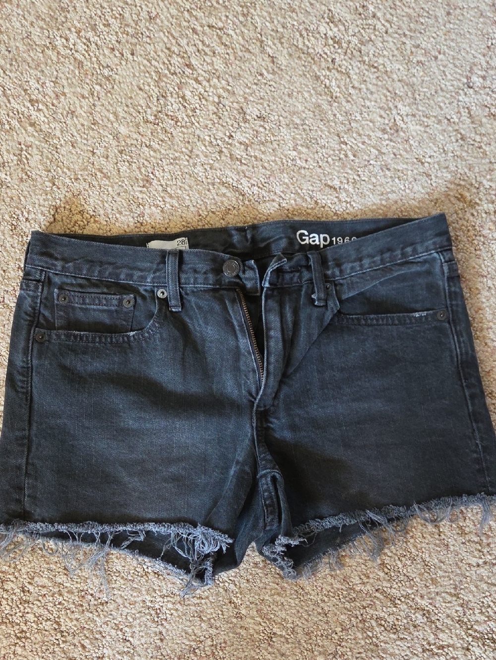 Gap 1969 Black Denim Frayed Hem Women's Shorts